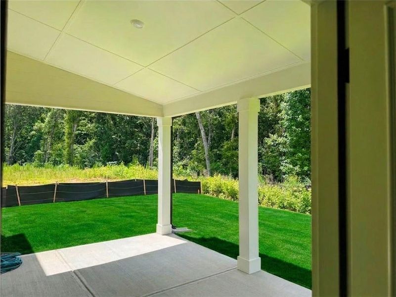 Exterior details and patio area of a home in Rosewood Lake Estates, Hoschton (Image 23).