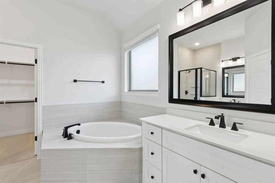 Furnished interior view inside a new home in Oaks of North Grove, Waxahachie (Image 8).