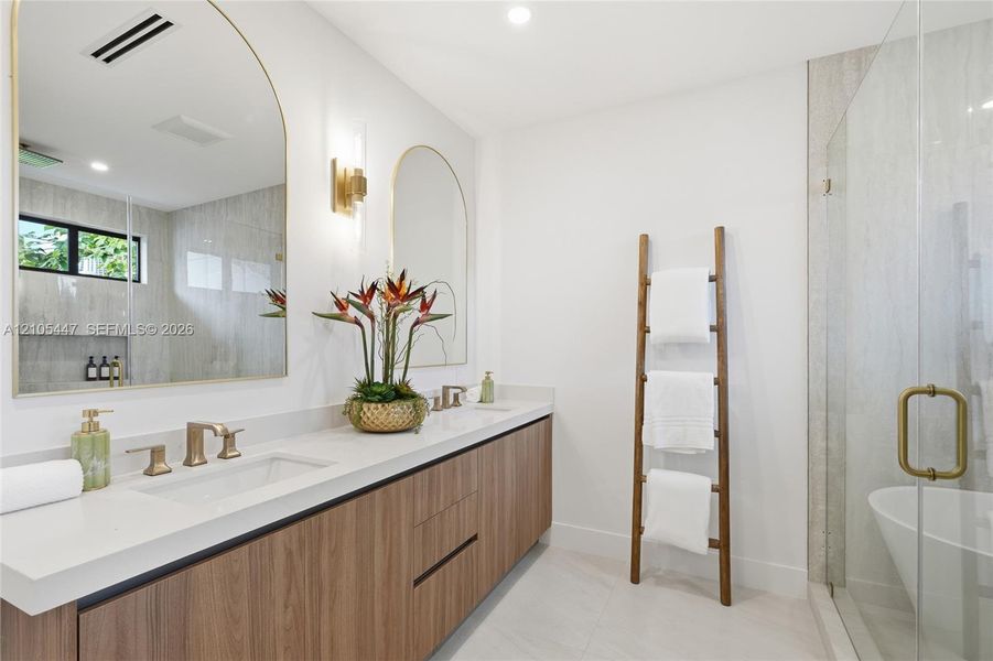 Furnished interior view inside a new home in , Miami (Image 16).