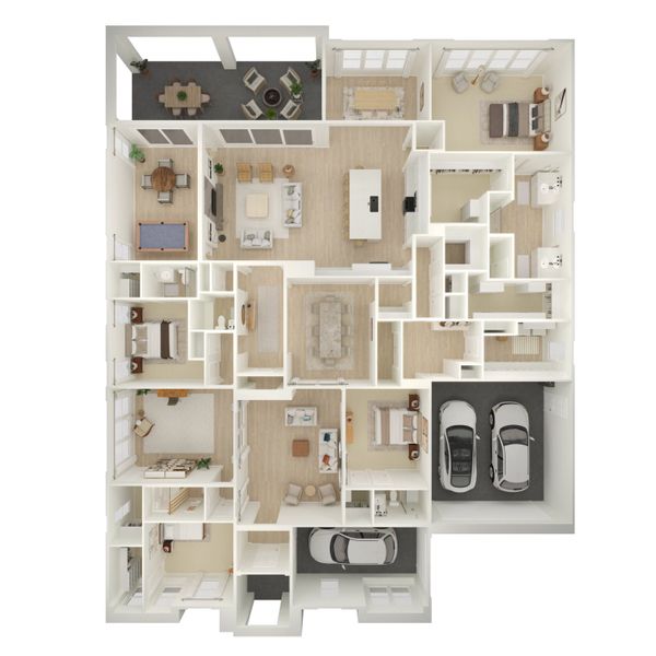 2D floor plan layout for the London by K. Hovnanian® Homes in Campanos Estates, Peoria, AZ (Image 4). 2D floor plan layout for the London by K. Hovnanian® Homes in Campanos Estates, Peoria, AZ (Image 4).