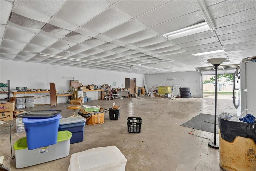 Garage space with overhead door