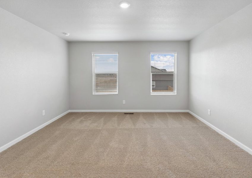 The master bedroom in the Yale has plenty of space for you king-sized furniture, and has great natural light.