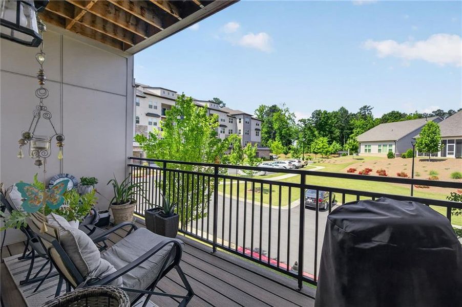 Exterior details and patio area of a home in Gatherings® at Herrington, Cumming (Image 24).