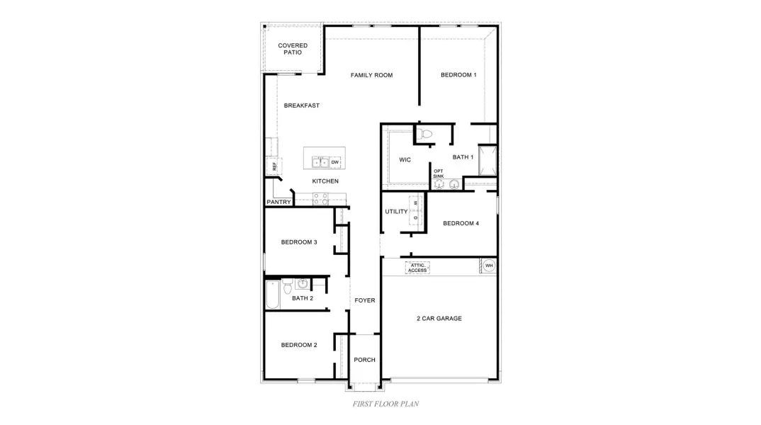 2D floor plan layout of this home in Portland Village, Portland, TX (Image 3).