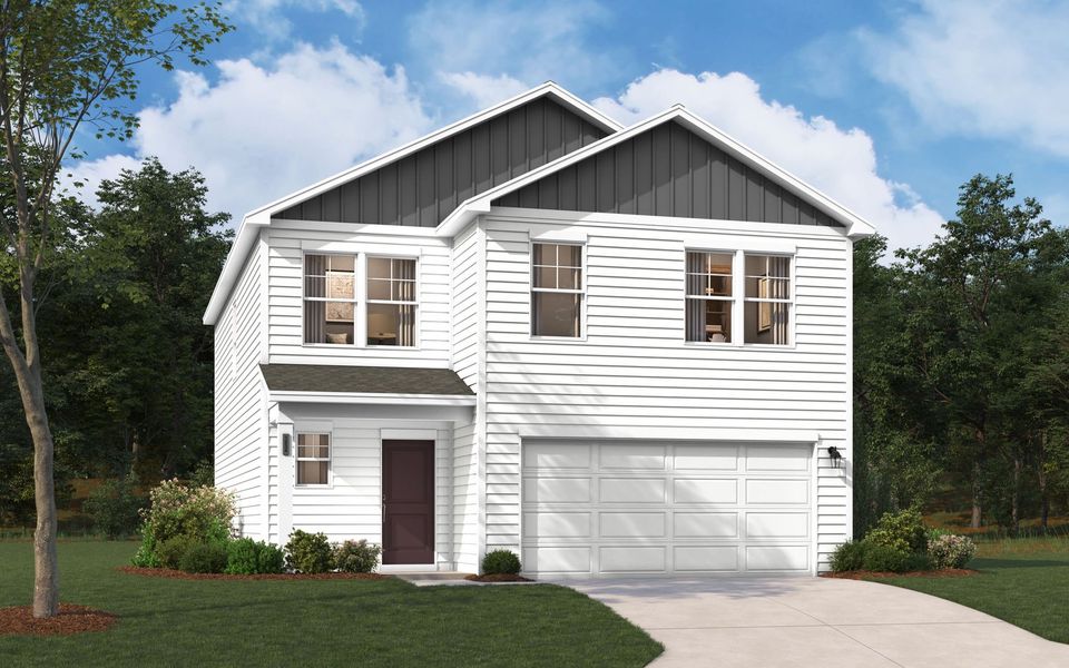 Representative exterior photo of a completed home built from the Frazier by Stanley Martin Homes in Essence at Bent Creek Village, Thomson, GA (Image 2). Representative exterior photo of a completed home built from the Frazier by Stanley Martin Homes in Essence at Bent Creek Village, Thomson, GA (Image 2).