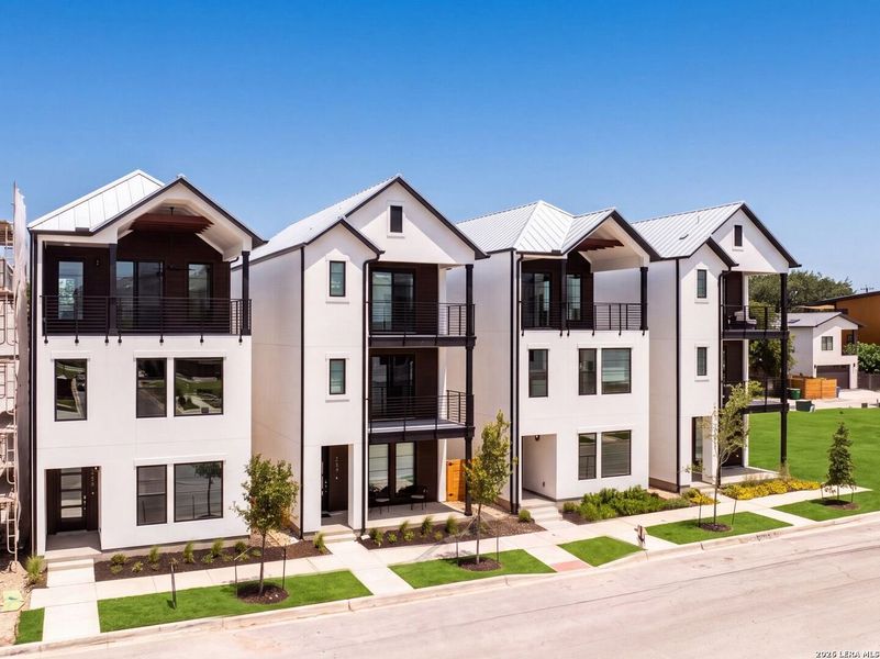 Front exterior of a new home in Victoria Commons, San Antonio, TX, highlighting curb appeal (Image 29). Front exterior of a new home in Victoria Commons, San Antonio, TX, highlighting curb appeal (Image 29).