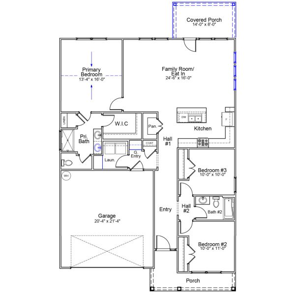 2D floor plan layout of this home in Allston Park, Calabash, NC (Image 2).