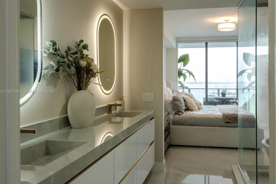 Furnished interior view inside a new home in , Miami (Image 11).