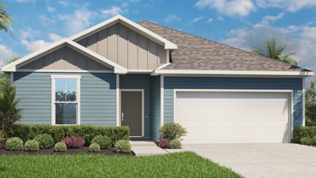 Representative exterior photo of a completed home built from the Merritt by DRB Homes in Panther Creek, Jacksonville, FL (Image 2).