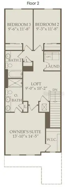 2D floor plan layout of this home in The Cove at Nona Sound, Orlando, FL (Image 3). 2D floor plan layout of this home in The Cove at Nona Sound, Orlando, FL (Image 3).