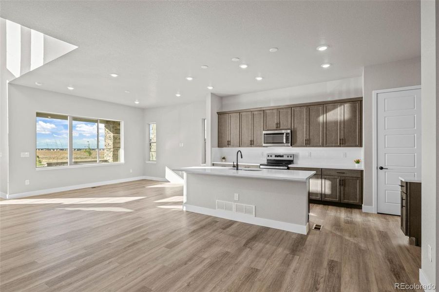Furnished interior view inside a new home in Painted Prairie, Aurora (Image 6). Furnished interior view inside a new home in Painted Prairie, Aurora (Image 6).