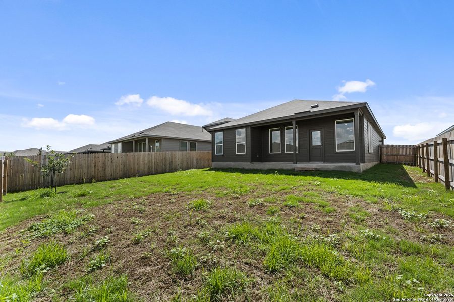 Exterior details and patio area of a home in Hidden Trails: Coastline Collection, Bulverde (Image 2).
