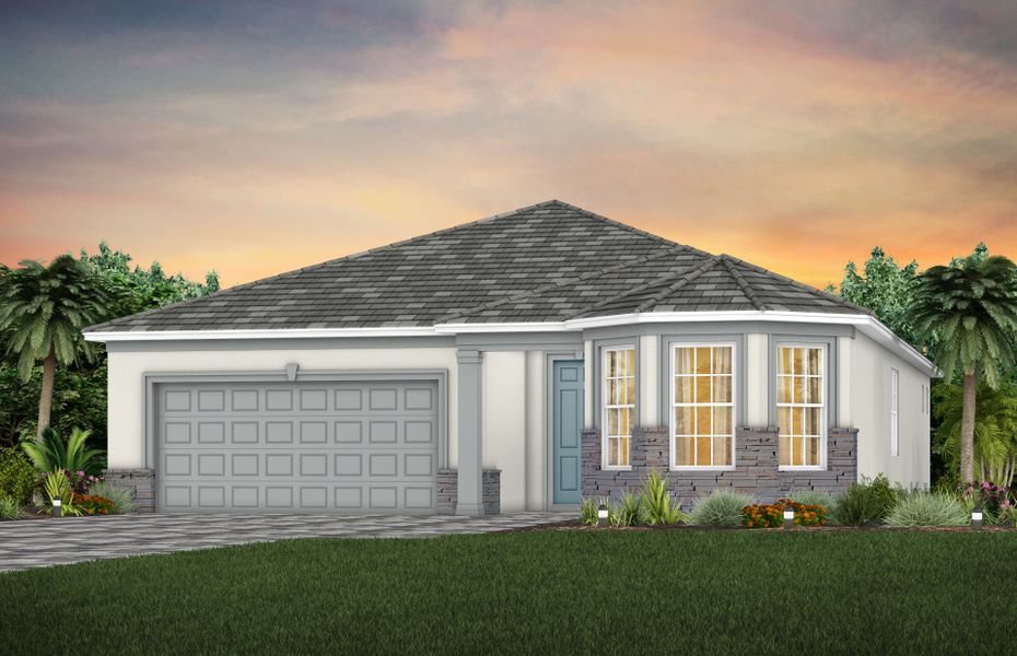 Representative exterior photo of a completed home built from the Prestige by DiVosta in Costa Pointe, Vero Beach, FL (Image 19). Representative exterior photo of a completed home built from the Prestige by DiVosta in Costa Pointe, Vero Beach, FL (Image 19).