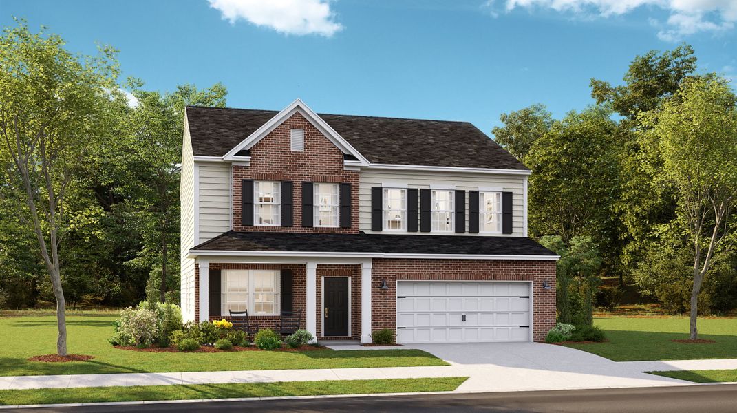 Front exterior of a new home in Cypress Preserve, Moncks Corner, SC, highlighting curb appeal (Image 1). Front exterior of a new home in Cypress Preserve, Moncks Corner, SC, highlighting curb appeal (Image 1).