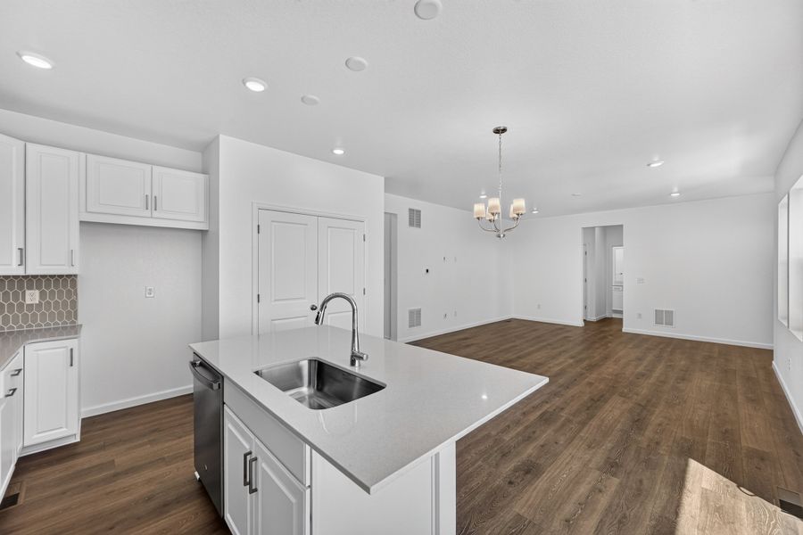 Furnished interior view inside a new home in Trailstone, Arvada (Image 5).