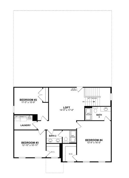 2D floor plan layout of this home in Spring Grove, Huntersville, NC (Image 3).