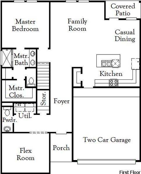 2D floor plan layout for the Donley by Coventry Homes in Westridge Cove 50', Conroe, TX (Image 4). 2D floor plan layout for the Donley by Coventry Homes in Westridge Cove 50', Conroe, TX (Image 4).