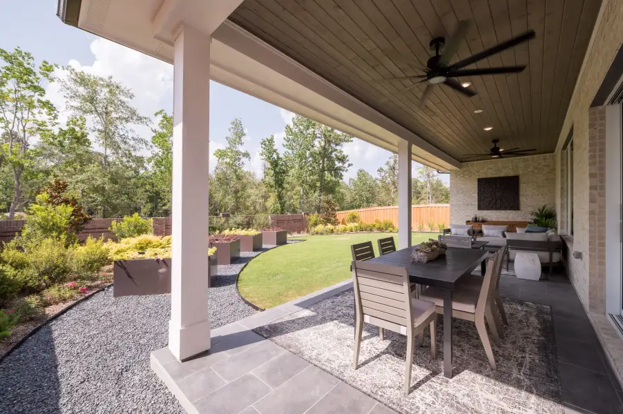 Exterior details and patio area of a home in Sienna 60’, Missouri City (Image 24). Exterior details and patio area of a home in Sienna 60’, Missouri City (Image 24).