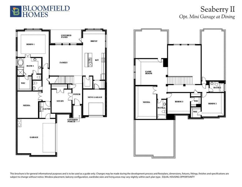 Seaberry II Opt Mini Garage at Dining Floor Plan