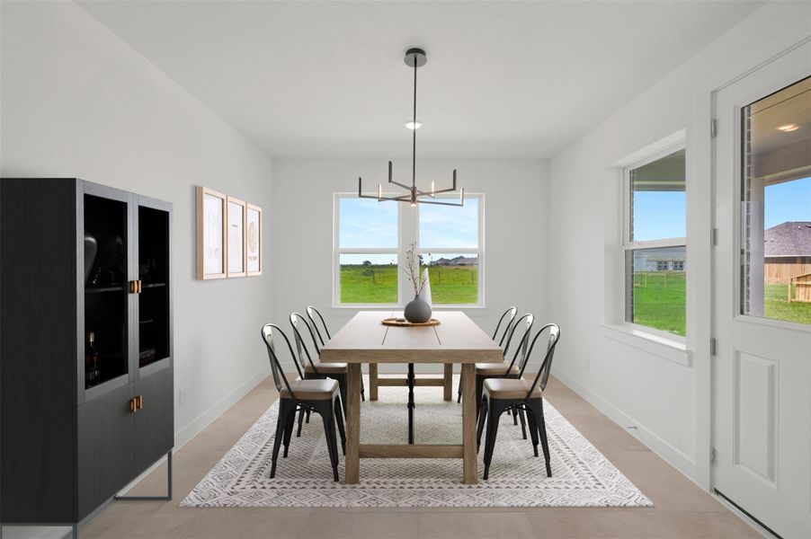 Sun-lit dining area