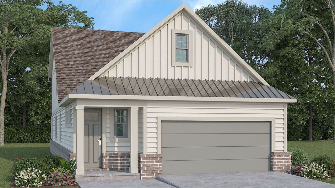 Representative exterior photo of a completed home built from the BALDWIN by D.R. Horton in The Village at Sandy Plains, Marietta, GA (Image 1).