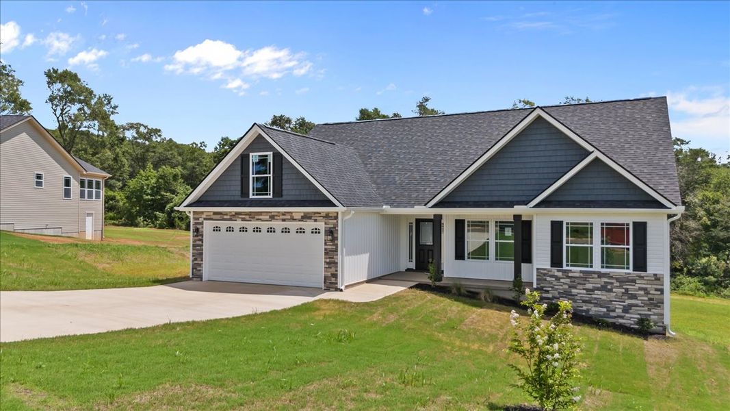 Representative exterior photo of a completed home built from the Drayton by Enchanted Homes in Ballentine Ridge, Lyman, SC (Image 15).