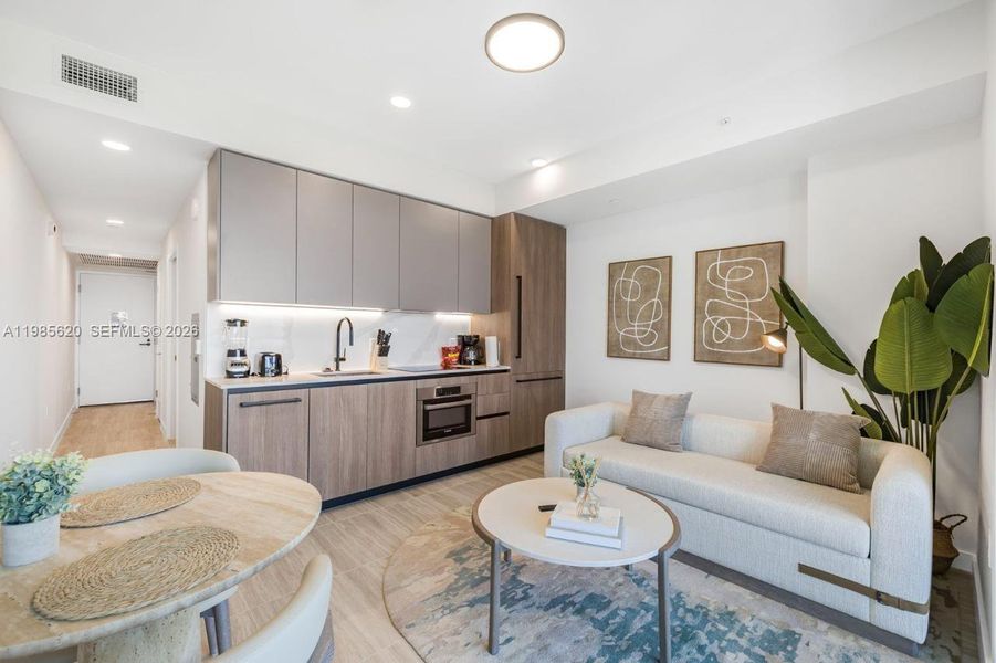 Furnished interior view inside a new home in , Miami Beach (Image 12). Furnished interior view inside a new home in , Miami Beach (Image 12).