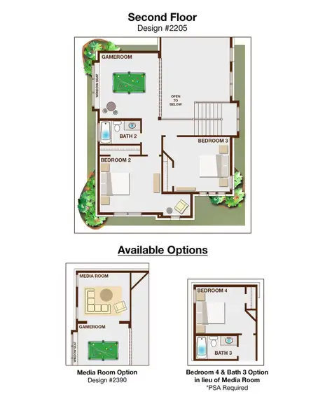 2D floor plan layout of this home in Trails at Cottonwood Creek, Rowlett, TX (Image 3).