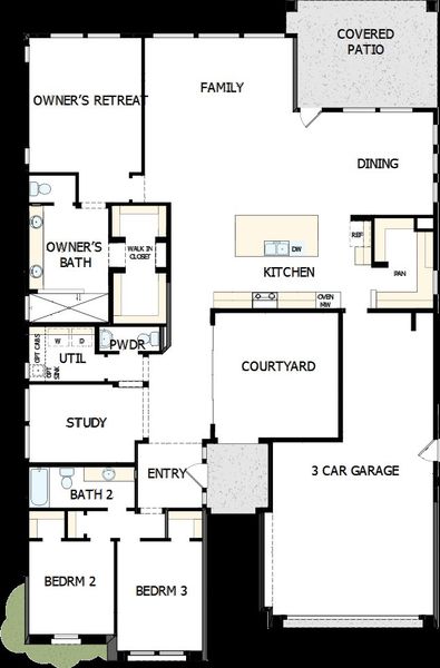 2D floor plan layout of this home in Meridian at Northpointe at Vistancia, Peoria, AZ (Image 3).
