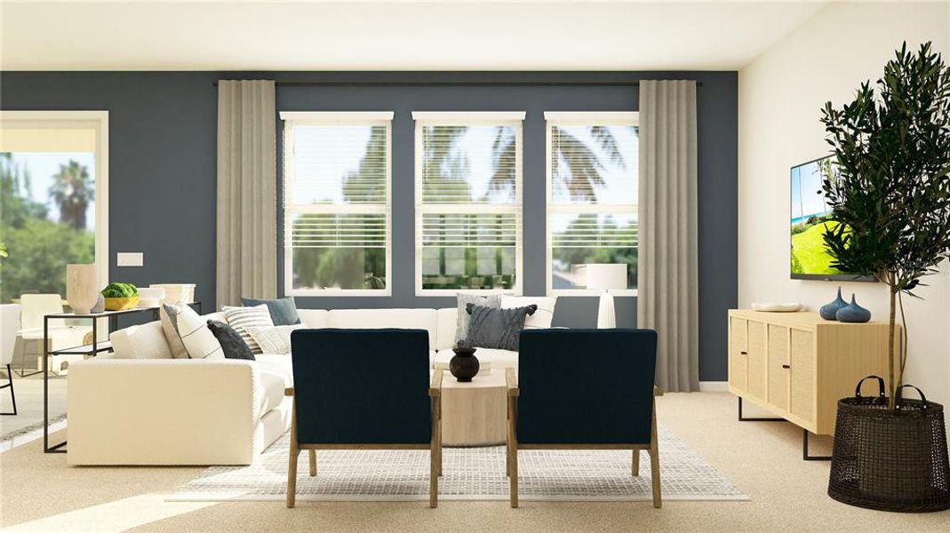 Furnished interior view inside a new home in Waterstone: Estate II Collection, Groveland (Image 12). Furnished interior view inside a new home in Waterstone: Estate II Collection, Groveland (Image 12).