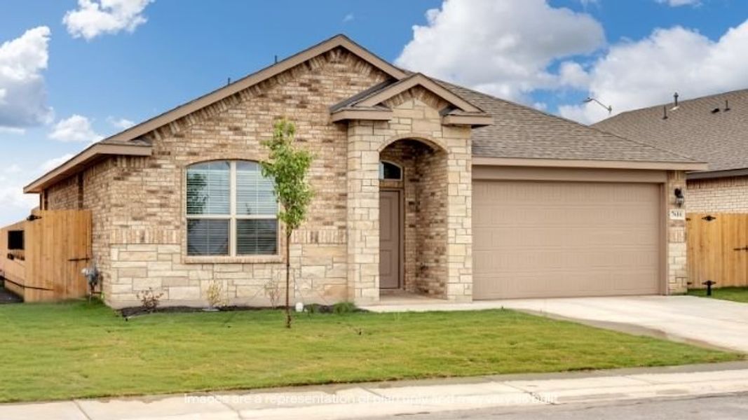 Front exterior of a new home in Homestead at Parks Bell Ranch, Odessa, TX, highlighting curb appeal (Image 17).