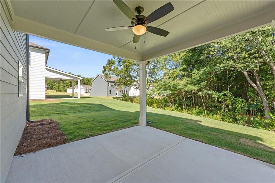 Exterior details and patio area of a home in Ellington Farms, Statham (Image 4). Exterior details and patio area of a home in Ellington Farms, Statham (Image 4).