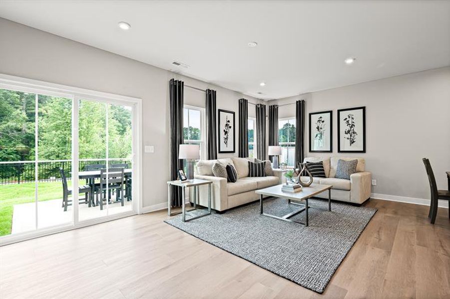 Representative furnished interior of a home built from the Roxbury Grande by Ryan Homes in Griffin Farm Townes, Pittsboro (Image 9).