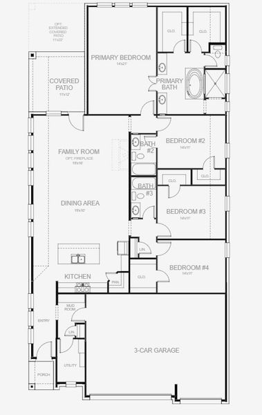 2D floor plan layout for the 2263W by Perry Homes in Two Step Farm 50', Montgomery, TX (Image 3). 2D floor plan layout for the 2263W by Perry Homes in Two Step Farm 50', Montgomery, TX (Image 3).