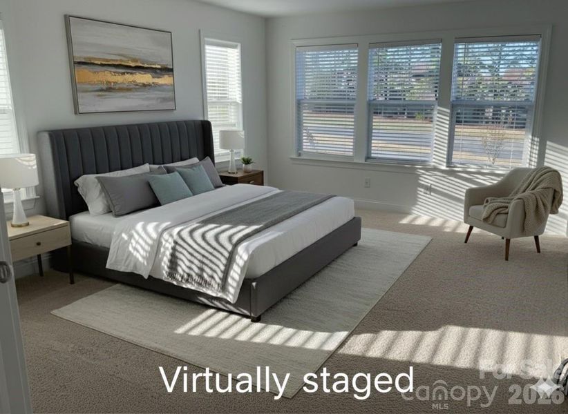 Virtually Staged Primary bedroom