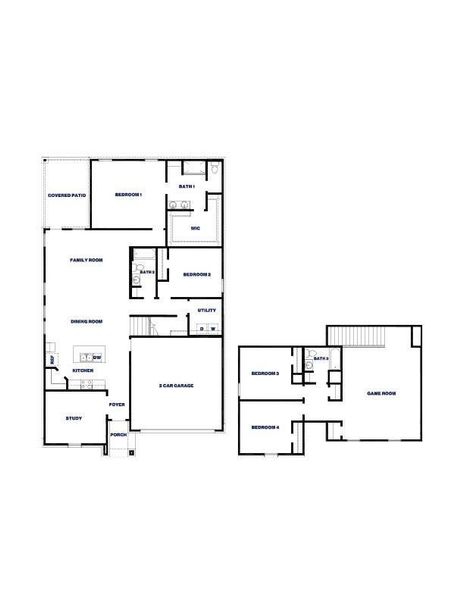 2D floor plan layout of this home in Grand Pines, Magnolia, TX (Image 2). 2D floor plan layout of this home in Grand Pines, Magnolia, TX (Image 2).