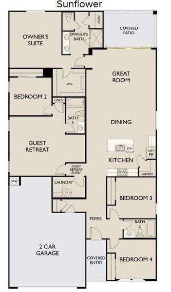 Sunflower floorplan - Lot 372