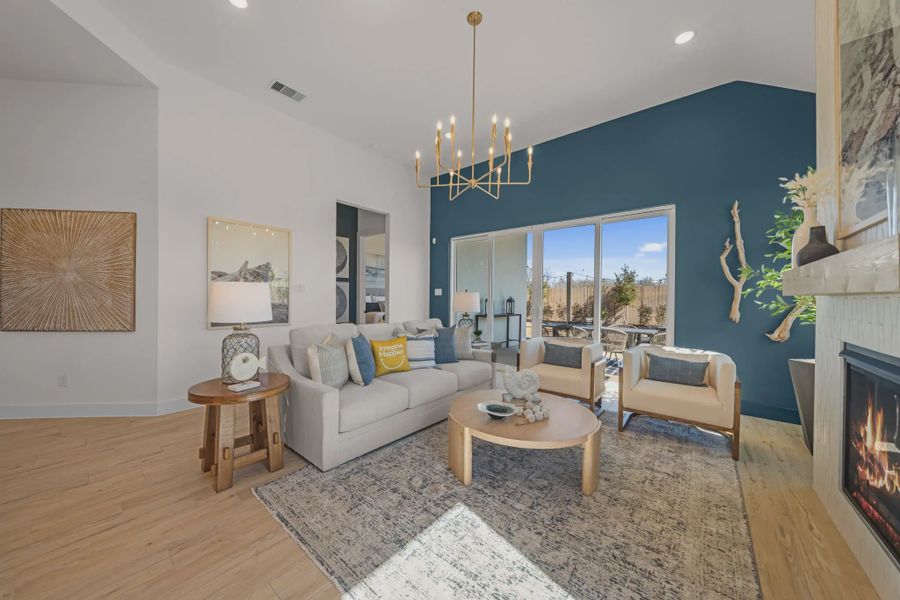 Representative furnished interior of a home built from the Hampton by Chesmar Homes in Meridiana 50's and 60's, Manvel (Image 46).