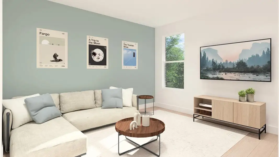 Furnished interior in a model home at Austin Point Showcase in Richmond (Image 5).