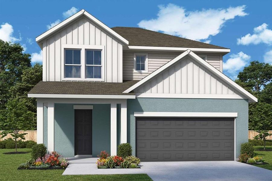 Front exterior of a new home in Waterset Tradition Series, Apollo Beach, FL, highlighting curb appeal (Image 1). Front exterior of a new home in Waterset Tradition Series, Apollo Beach, FL, highlighting curb appeal (Image 1).