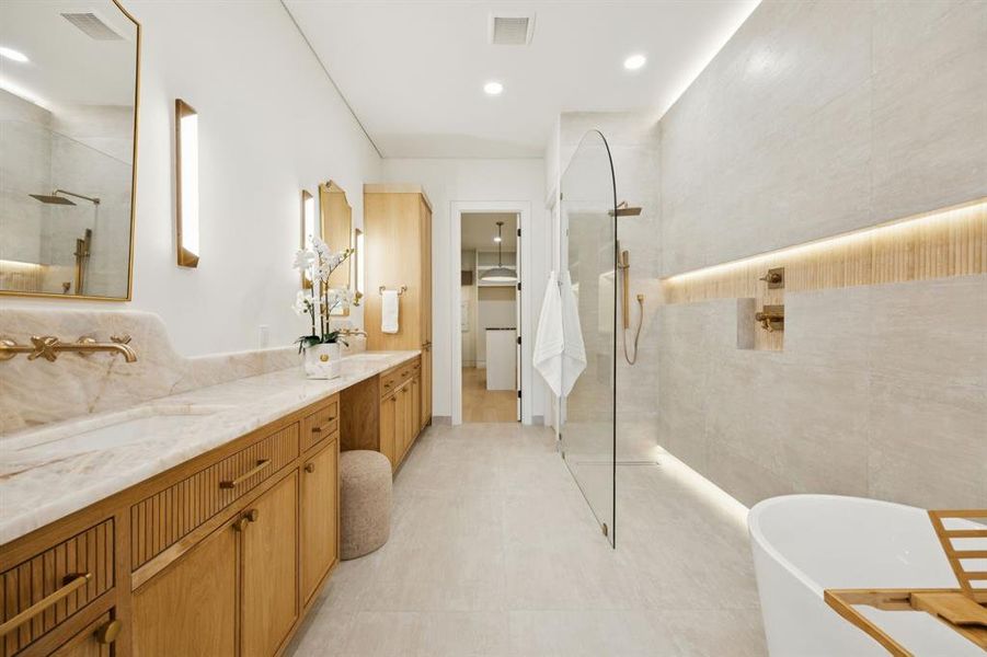 Furnished interior view inside a new home in , Dallas (Image 11).