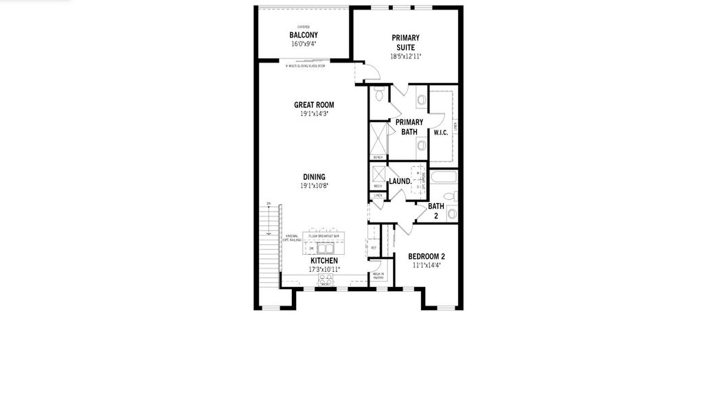 2D floor plan layout for the Serene by Mattamy Homes in Summerlit, Naples, FL (Image 3).