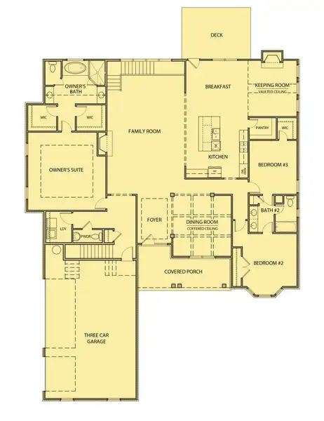 2D floor plan layout for the Harrison by Kerley Family Homes in The Estates at Hurricane Pointe, Douglasville, GA (Image 3).