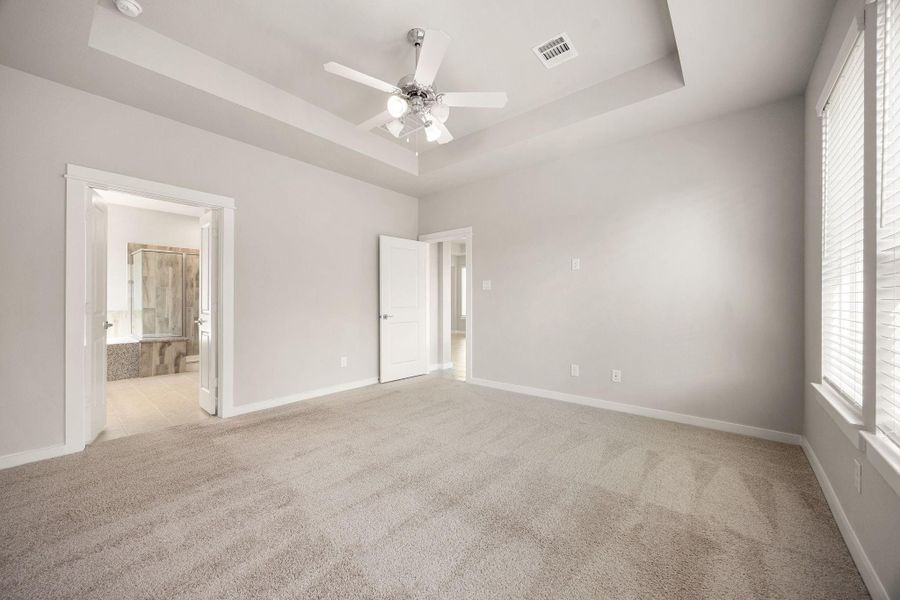 Spacious primary bedroom