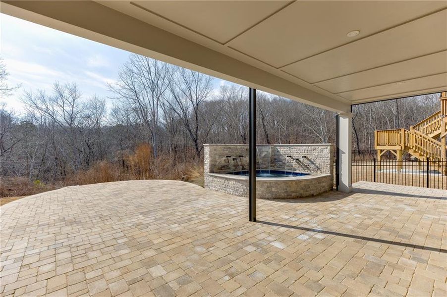 Exterior details and patio area of a home in The Retreat at Sterling on the Lake 48', Flowery Branch (Image 28).