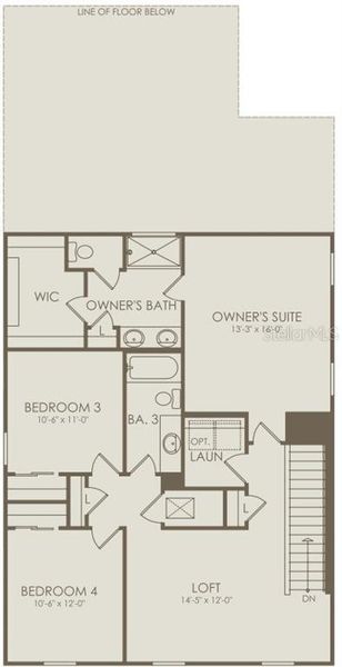 2D floor plan layout of this home in EverBe, Orlando, FL (Image 3).