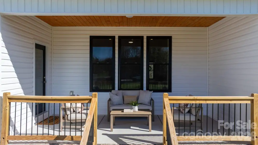 Exterior details and patio area of a home in , Conover (Image 33).