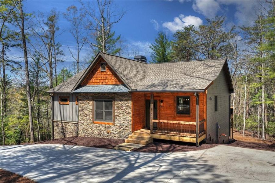 Front exterior of a new home in , Ellijay, GA, highlighting curb appeal (Image 22).