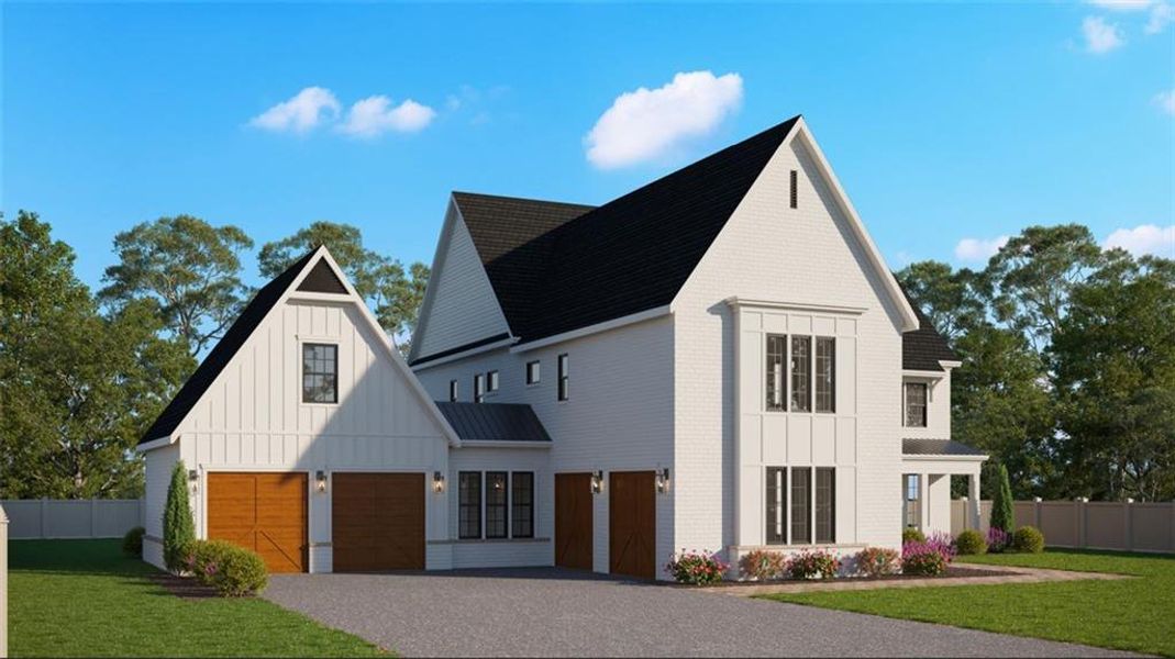 Front exterior of a new home in , Cumming, GA, highlighting curb appeal (Image 21).