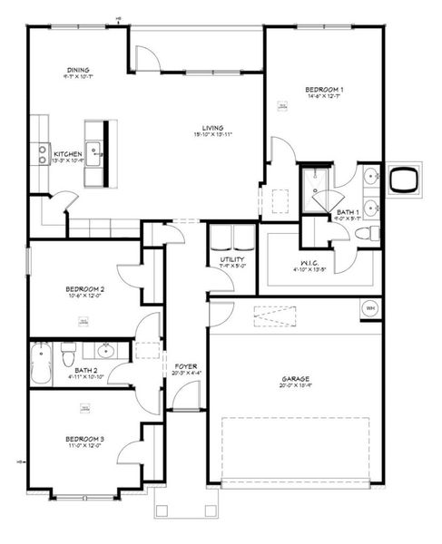 2D floor plan layout of this home in Oak Ridge, Temple, TX (Image 3). 2D floor plan layout of this home in Oak Ridge, Temple, TX (Image 3).